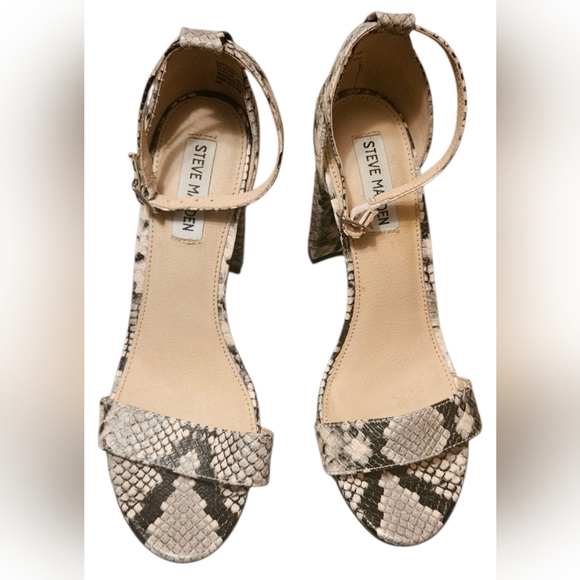 Steve Madden Carrson Snake Print Block Heel Sandals Women 10M - Picture 3 of 6